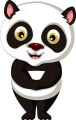 cute panda cartoon posing