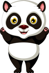 cute panda cartoon posing