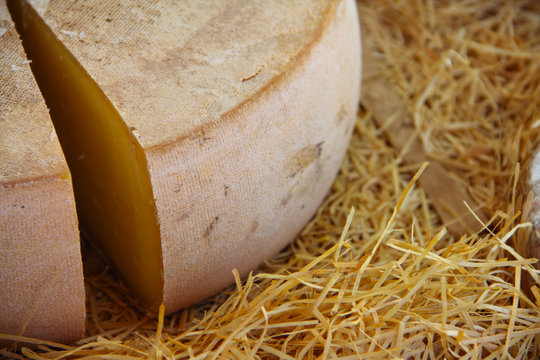 French cheese on hay