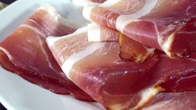 Portion of Sliced Ham (not loopable 4K UHD footage)