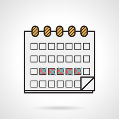 Flat vector icon for menstrual calendar
