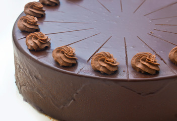 homemade chocolate cake detail
