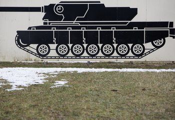 large sign of a tank