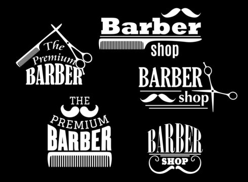 Banners, signs and pointers for barber shop