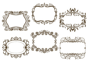 Retro vignettes and frames set