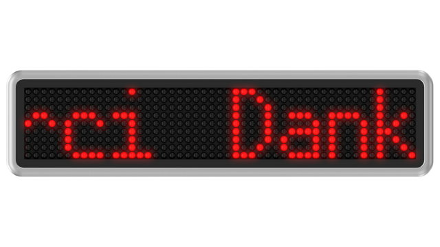4K - Led dot display with Thank You text message