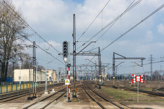 Railroad tracks in Tarnowskie Gory, Poland