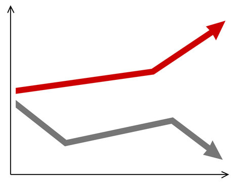 Diagram Vector Diagram With Arrows Going Up And Down