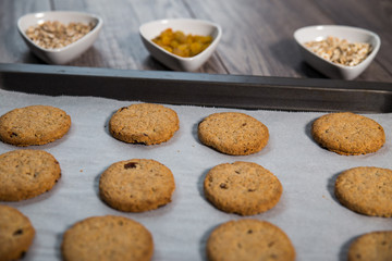 Freshly baked integral biscuits 