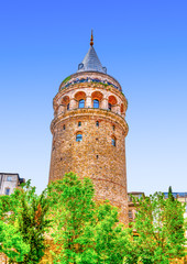 the famous Galata tower at Istanbul in Turkey. HDR