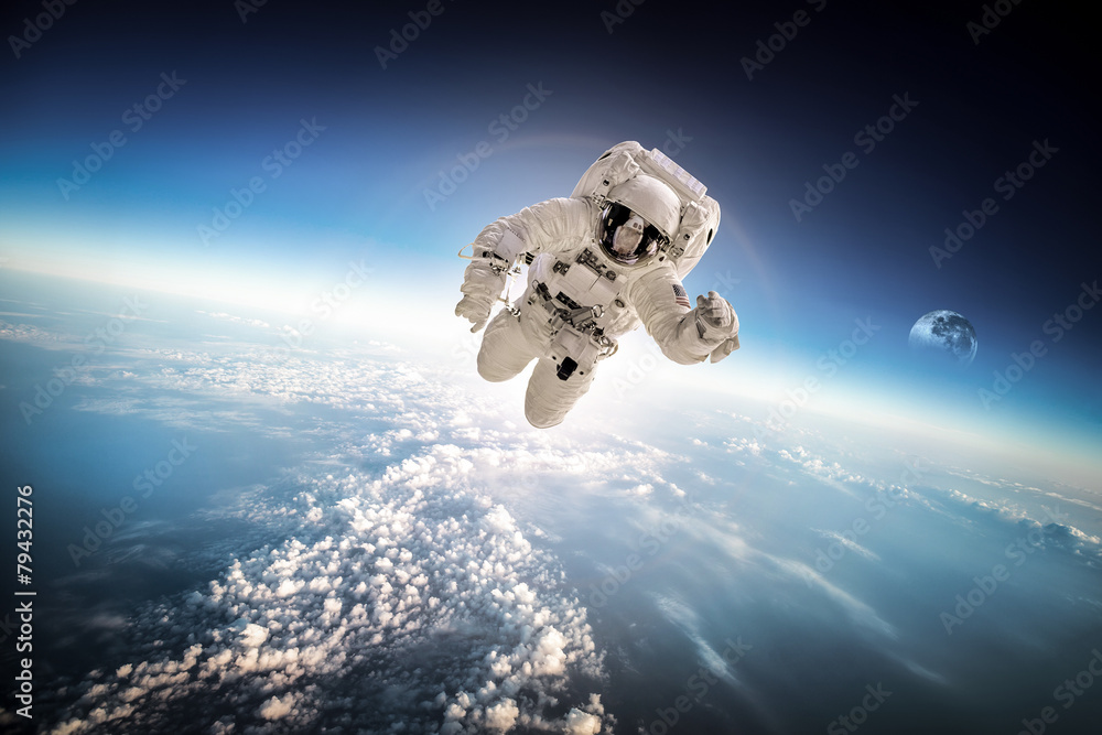 Poster astronaut in outer space