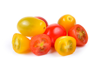 cherry tomatoes isolated on white background.