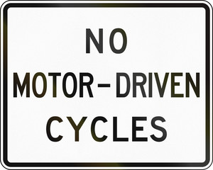 United States traffic sign: No motor driven cycles