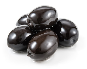 Back olives isolated on white