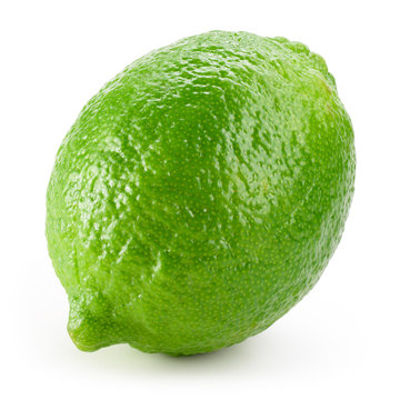 Lime fruit on a white background.