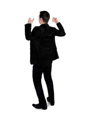 Business man hold something