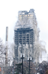 Building demolition by implosion