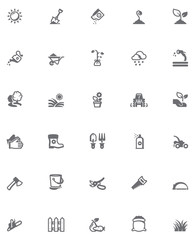 Vector gardening icon set