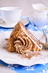 Brown cake with cream