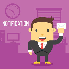 Office worker holding envelope