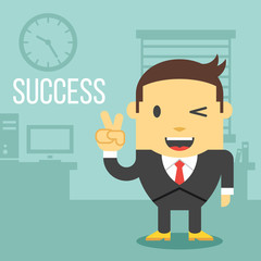 Happy office worker showing ok sign