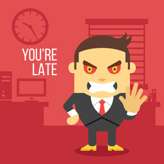 Angry boss. Creative vector illustration.
