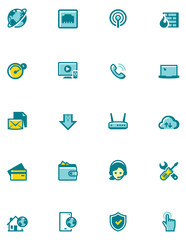 Vector internet service provider icon set