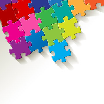 Puzzle colorful on white background