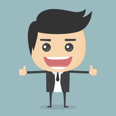 Businessman thumbs up.