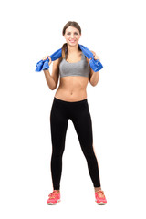 Confident smiling female fitness instructor