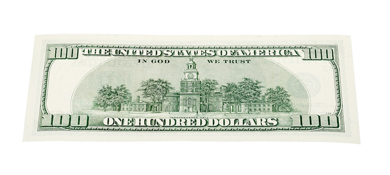 Stacked shot of U.S. dollar (American money) bill, an angel.