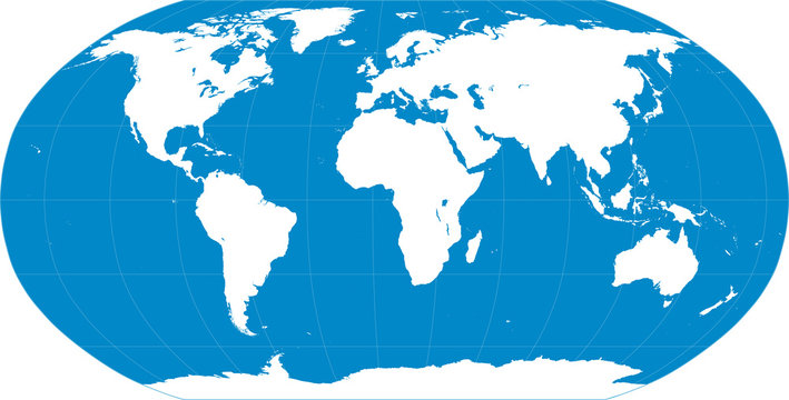 World Map Blue