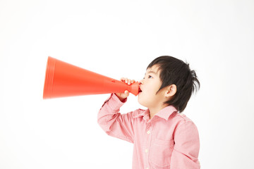 応援する男の子