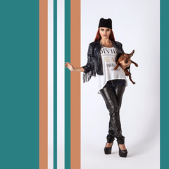 hussy with heavy music in the shower