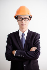 Happy young asian engineer