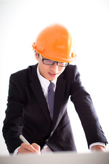 Happy young asian engineer