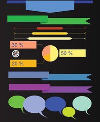 Fototapeta premium Infographics on a black background. Raster.