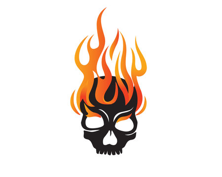 Skull Fire Logo Icon