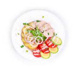 Warm meat salad
