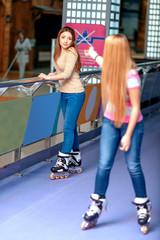 Beautiful girls on the rollerdrome