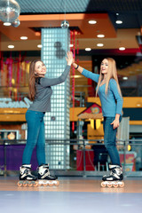 Beautiful girls on the rollerdrome