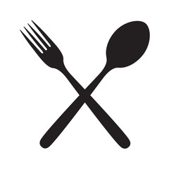 monochrome illustrations set of fork and spoon