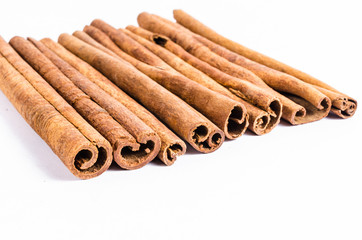 fragrant cinnamon isolated on white