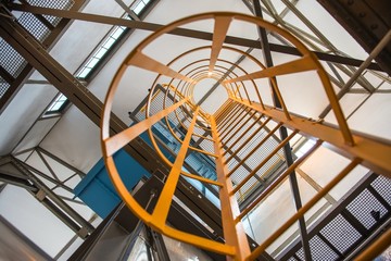 Ladder in industrial interior