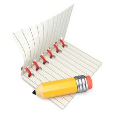 Notepad and pencil