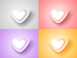 Set of heart backgrounds