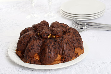 chocolate Panettone on a plate