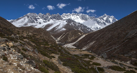 view of the Himalayas (Lhotse on the right) from Somare
