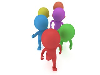 Crowd of people running. Sport illustration.