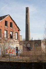 Spinnerei Jakobstal mit Schornstein